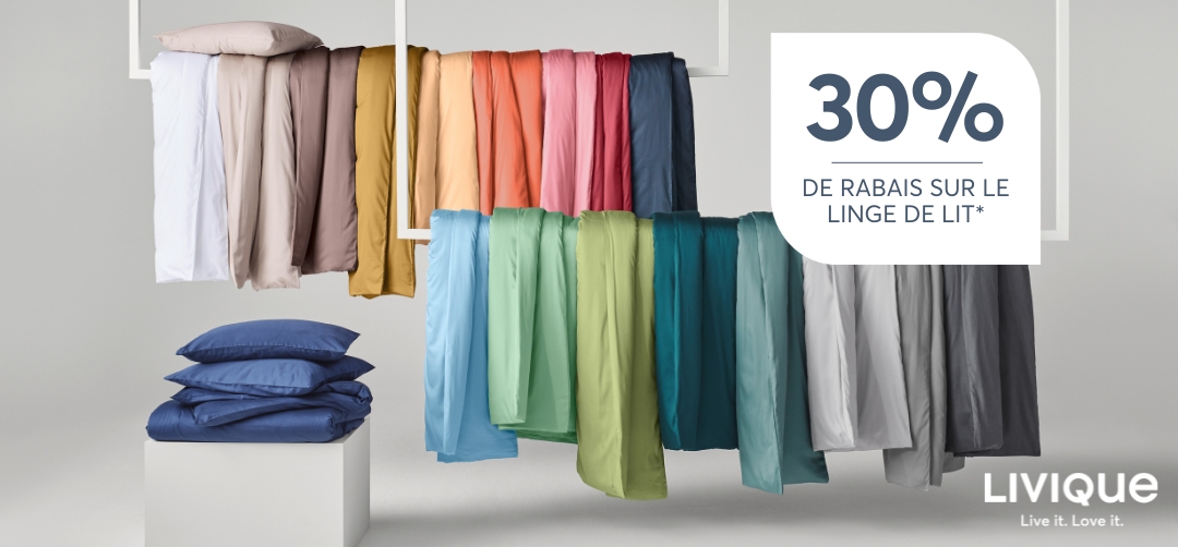 30% de rabais sur le linge de lit chez Livique