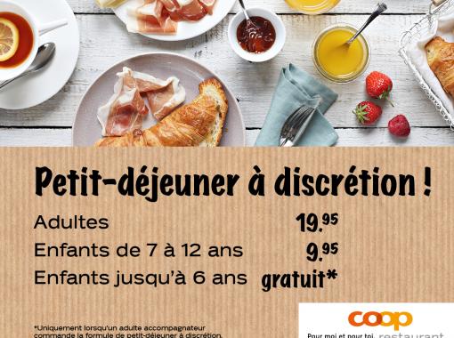 Petit-déjeuner au restau Coop!